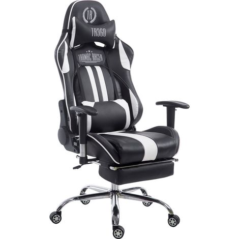 Silla De Oficina Racing Limit XL Con Reposapiés Negro/blanco Con reposapiés