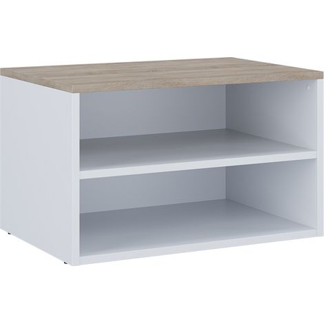 Cassettiera Betti, Bianco/Sonoma, 60 x 36 cm con 2 scomparti, Vicco