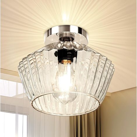Kristall-Deckenleuchte E27, moderne chromfarbene Kronleuchter mit 3 einstellbaren Lichtfarben – 60W flimmerfrei – Durchmesser 25cm (1/5)
