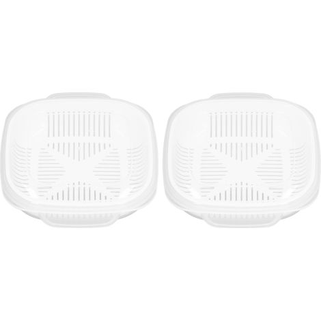 Boîte à riz micro-ondable, boîte repas pour congélation et conservation au frigo, lot de 2 boîtes de portionnage de riz. (1/5)