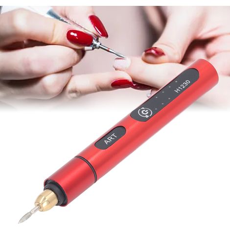 Mini meuleuse électrique portable USB, meuleuse électrique rechargeable, stylo à graver électrique, stylo de lettrage et de polissage, rouge. (1/5)