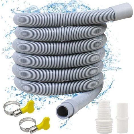 Tuyau d'évacuation long pour lave-linge. Rallonge universelle. Avec raccord et collier de serrage.-AquaForge (1/5)