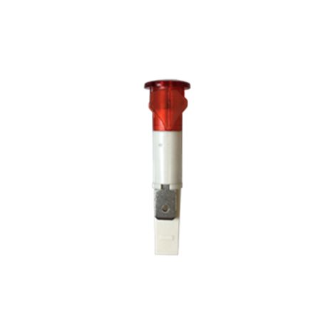VOYANT FILAMENT Ø10 mm, à clipser, ROUGE 220V, Racc Lang 6,35 mm 90372