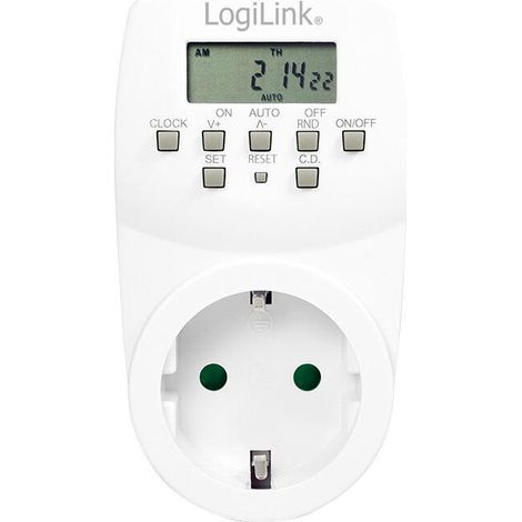 Temporizador digital para enchufes LogiLink con pantalla LCD, 20 programas, 8 botones, IP20, 1800 W. (1/4)