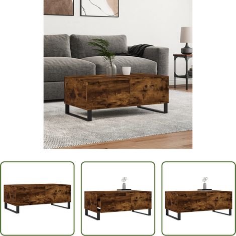 Table basse chêne fumé - Table basse Chêne fumé 90x50x36,5 cm Bois d'ingénierie (1/5)
