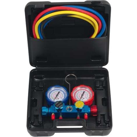 Kit bypass 4 voies – 3 flexibles 1500 mm 1/4" – Boîte ABS antichocs – Sonde de température – Compatible R410/R32/R134 – Dszh