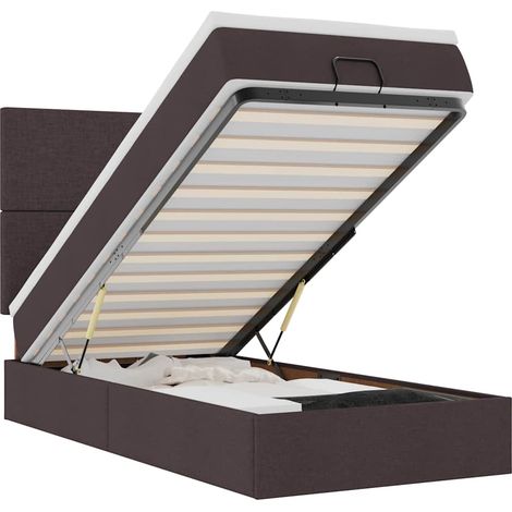 Maison Exclusive - Ottoman-Bett mit Matratze & LEDs Dunkelbraun 9