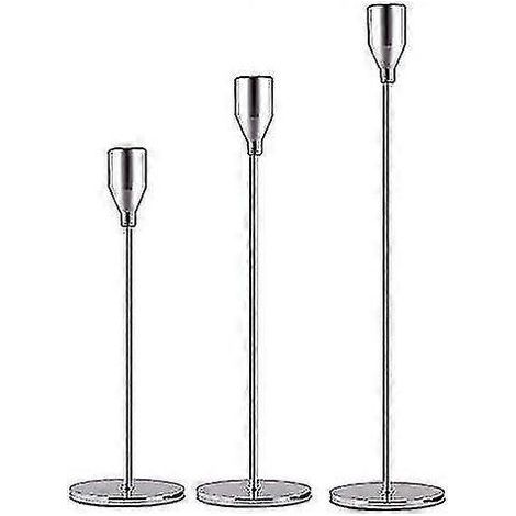 Set aus 3 mattschwarzen Kerzenhaltern für Spitzkerzen, dekorativ (1/4)
