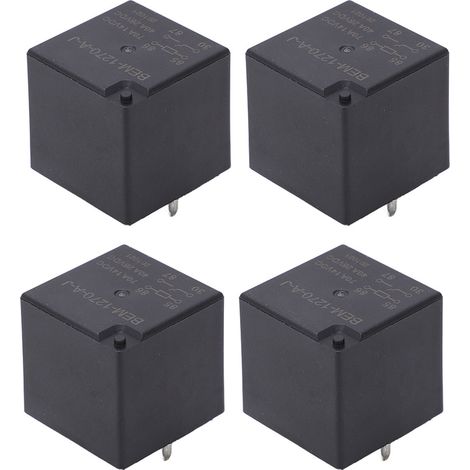 Relais auto 4 broches 12V DC, contact normalement ouvert, argenté, bobine 12V, lot de 4 pièces, interrupteur électrique pour voiture (1/5)