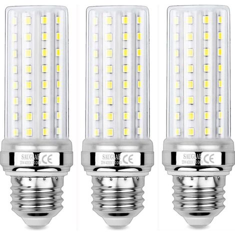 3er-Pack 20-W-LED-Maiskolbenlampen, entspricht einer 150-W-Glühbirne, 2300 lm, 4000 K neutralweiß, E27-Edison-Schraubfassung