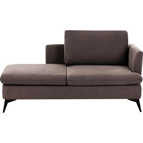Chaise longue moderna a la derecha tapicería de tela de poliéster con patas de metal cojín marrón Sievoz