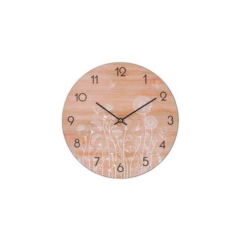 OROLOGIO MURO FIORI E LEGNO- - ø cm.30 - 1 pezzi XTRA