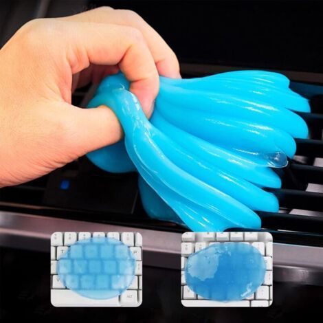 Car Cleaning Gel, Keyboard Cleaner Gel, Anti-Dust Gel for Cars, Keyboard Cleaner Kit, Cleans Dust for Laptops, Printers, Keyboards, 2 Pieces(Blue+Blue) (1/5)