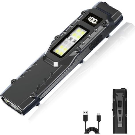 Wiederaufladbare taktische Taschenlampe mit 5+4 Modi, ausgestattet mit UV-Licht, wasserdicht nach IPX4, geeignet für den täglichen Gebrauch, Camping und Notfallsituationen. (1/5)