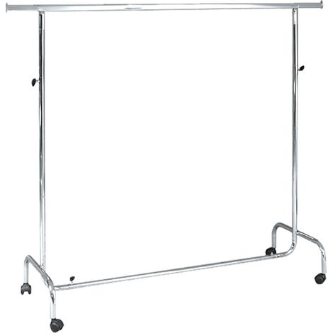 Stender Appendiabiti Estensibile 150/220x55x133/200 cm in Acciaio Cromato con Ruote (1/3)