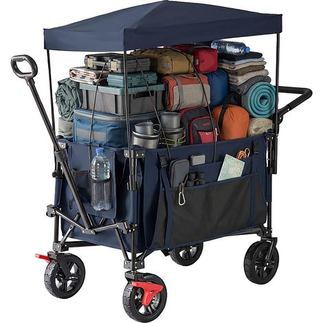 Carro plegable con techo, capacidad de 200 L, carga de 150 kg