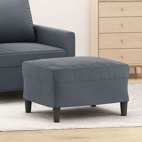vidaXL Repose-pied Gris foncé 60x50x41 cm Velours (1/5)