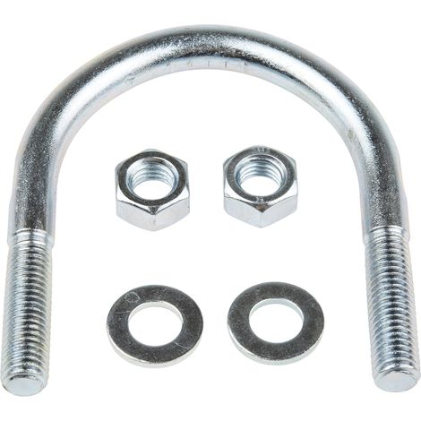 Rs Pro – Boulon en U 75mm – Filetage M12 – Acier zingué brillant – Fixations pour chantiers humides – Lot de 5 unités