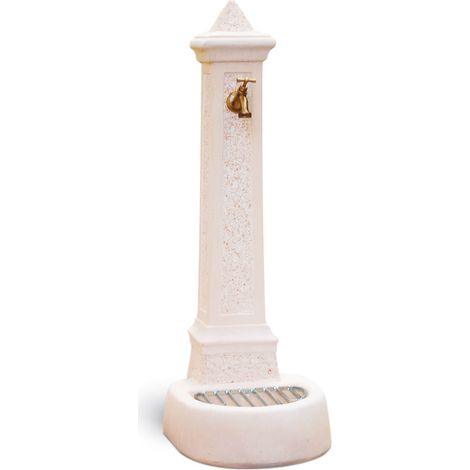 Fontana da Giardino Senza Rubinetto in Cemento Granulato di Marmo Pisa Rosa