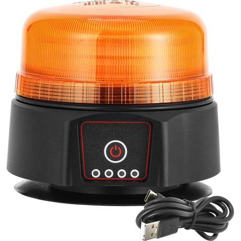 LED Gyrophare Magnétique Jaune Sans Fil Rechargeable Batterie 2Flashs Lumineux Clignotant Ramp (1/5)