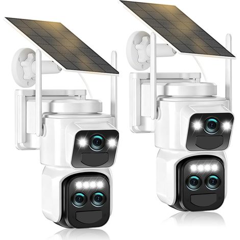 4K Caméra de Surveillance WiFi Extérieure sans Fil,10X Triple Objectif Camera Extérieur Solaire avec Panneau,Vision Nocturne,Batterie,Alarme,Audio Bidirectionnel,Suivi Automatique,IP66 (1/5)
