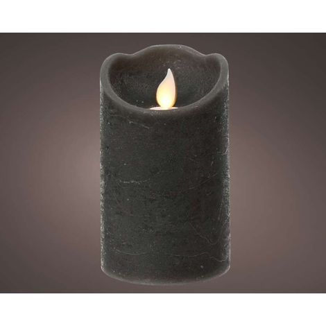 Lumineo Candela LED Grigia - Eleganza e Atmosfera Calda - 7,5x12,5 cm