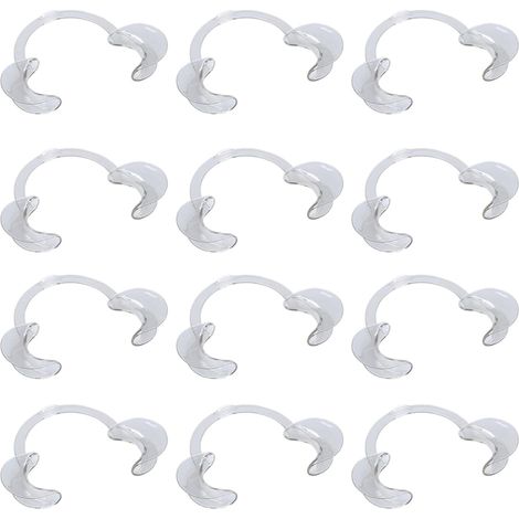 Lot de 12 ouvre-bouches C transparents (118x90x20mm), outil dentaire rétracteur de menton pour jeux de défi protège-dents (1/5)