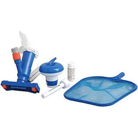 Kit Mantenimento Pulizia Acqua Fondo Piscina con Aspiratore Dispenser Cloro Rete