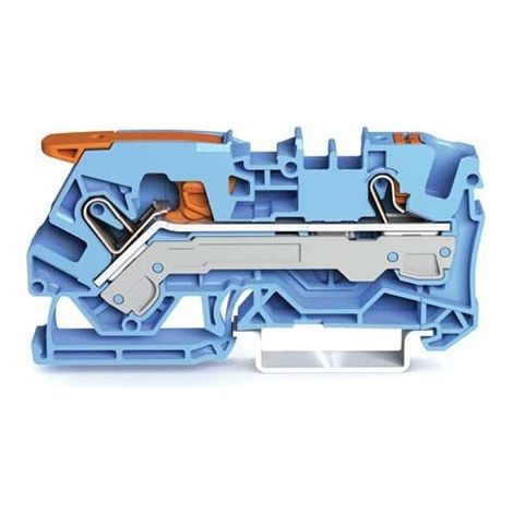 WAGO TOPJOB®S BORNE DE PASSAGE À LEVIER 2 FILS 6MM² BLEU- 2106-5204 (1/2)