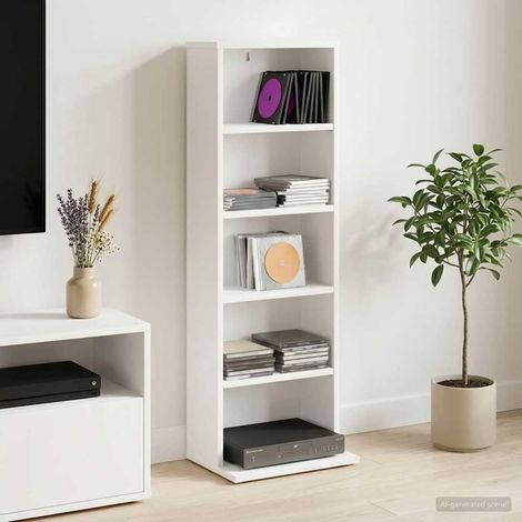 vidaXL Cabinet para CDs Blanco 33 x 23,5 x 97,5 cm (1/5)