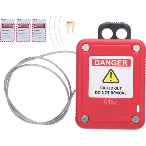 Ortviai Serrure de Sécurité avec Câble Auto-verrouillant en Acier Inoxydable 1,5 mm – 500 mm, Réglable pour Équipements Électriques (1/5)