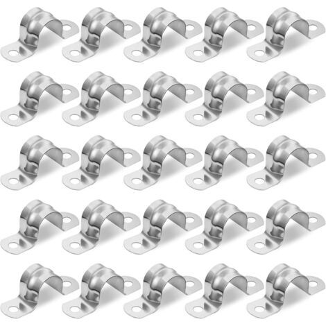 25 pièces pince de fixation collier de serrage 20mm 304 U collier de serrage en acier inoxydable collier de serrage carte tuyau fixation