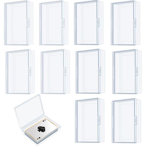 Sollbry Caja de 10 piezas para naipes, caja para guardar naipes, caja pequeña de plástico con tapa, ideal para artículos pequeños y otras manualidades. (1/5)