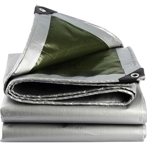Bâche Imperméable Ultra Lourde et Résistante Revêtue des Deux côtés avec Oeillets en Aluminium Couverture Étanche pour Jardin, Piscine 2x6m (1/4)