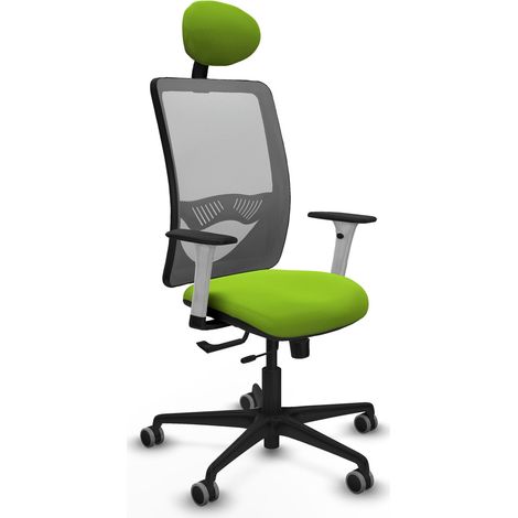 Chaise de bureau piqueras y crespo Zulema blanc support lombaire ajustable (1/2)