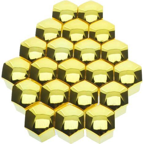 Cubiertas para tornillos de llanta de 19 mm, color dorado metalizado + extractor, 20 uds. (1/5)