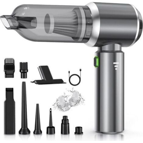 Aspirateur à Main, 25000Pa Aspirateur à Main sans Fil, Aspirateur de Voiture à 3 Vitesses avec Moteur sans Brosse, Mini Aspirateur de Voiture pour Voiture Animaux Maison Car (1/5)