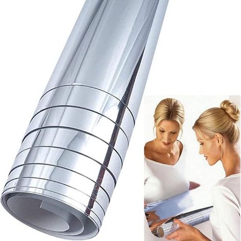 Miroir adhésif flexible 50 x 150 cm, épaisseur 0,2 mm, plaques miroir autocollantes pour mur et porte, légères et flexibles, décoration intérieure (1/5)
