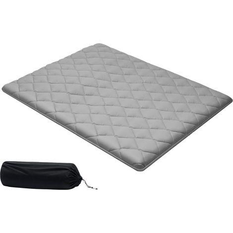 Mophorn Colchón Futón Japonés plegable tamaño Queen, incluye bolsa de almacenamiento y accesorios de montaje, diseñado con nueve capas para meditación y yoga, color gris, 2032 x 1524 x 89 mm (1/5)