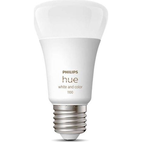 Philips Hue Bombillas inteligentes - Bombilla LED inteligente E27, 9 W, regulable, luz blanca y de color 929002468801