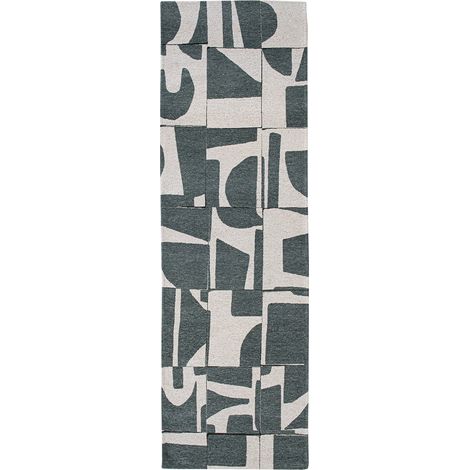 Tapis de salon Papercut Craft Collection 80x250 cm - Sea Spray - Design Moderne Bauhaus, Formes Déconstruites, Tangram, …quilibre Forme et Couleur