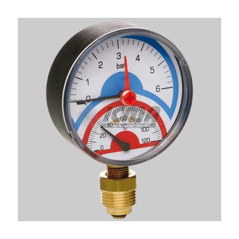TERMOMANOMETRO RADIALE ATTACCO LATERALE  1/2 0 EE ·6 Atm 0 EE ·120  °c     ICMA