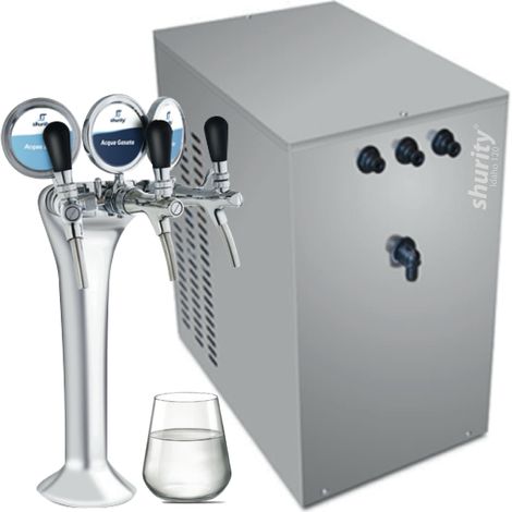 Refrigeratore acqua con Filtrazione 120Lt/h. Sottobanco Shurity Idaho - 3 vie, Liscia, Gassata e Fredda (1/4)
