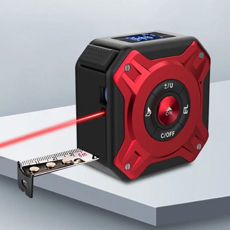 Télémètre laser haute précision avec affichage numérique, fonctions de mesure de surface et de volume, étanche, portable, idéal pour le bâtiment, l'architecture et les travaux intérieurs/extérieurs (1/5)