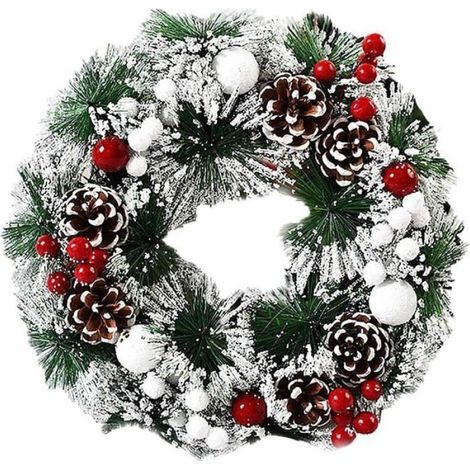 Weihnachtskranz – 30 cm – Für Haustüren im Innen- und Außenbereich – Festliche Dekoration (1/2)