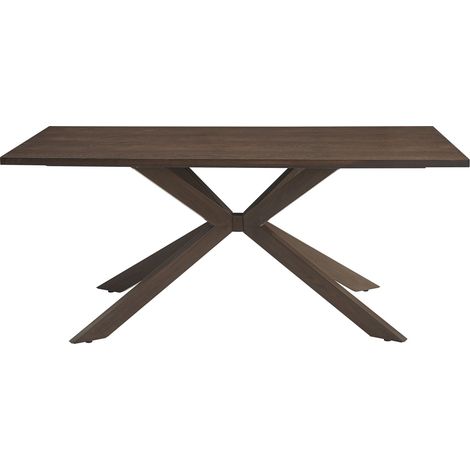 Table à manger rectangulaire effet noyer 6 à 8 personnes 180x90 cm XAVIER (1/5)