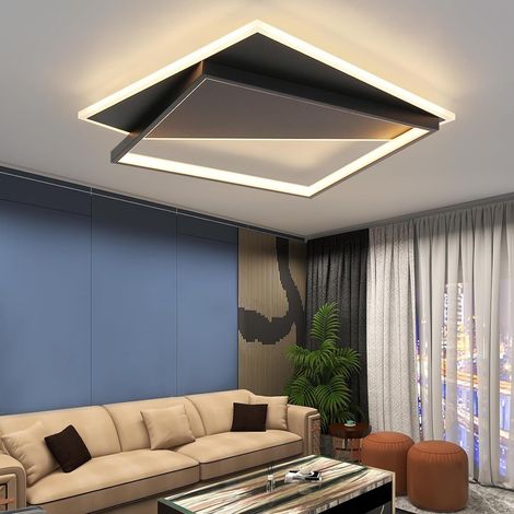 GBLY Lámpara de Techo LED Moderna - Lámpara de Sala de Estar Regulable pequeña de 53 W con Control Remoto acrílico Negro Iluminación de Techo Moderna para Dormitorio Cocina Pasillo Oficina (1/4)