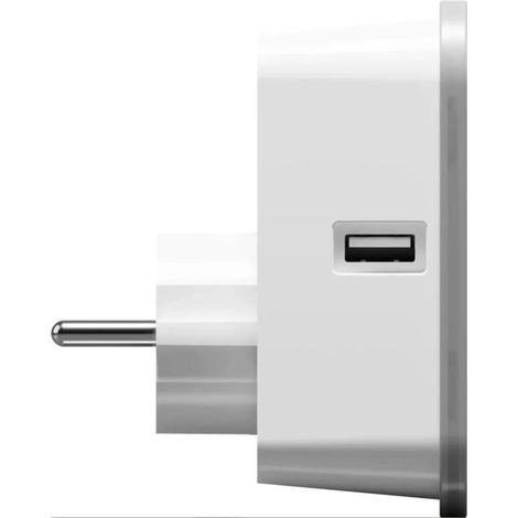 Tesla Double 2 USB, Enchufe Inteligente WiFi con Doble Puerto de Carga USB y Control Remoto mediante Aplicación, Blanco (1/4)