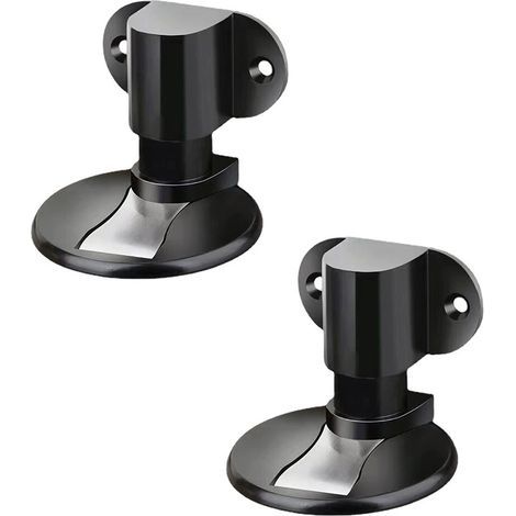 Set di 2 fermaporta, acciaio inox, neri (1/5)