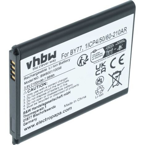 vhbw Replacement Battery compatible with Kodak Cherish C525 Baby Monitor, Babyphone (2100 mAh, 3.8 V, Li-ion)